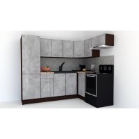 Bucatarie de Colt GENA NEW 4 DR. 160-230, Fara Corp de Cuptor, Wenge / Decor 4298